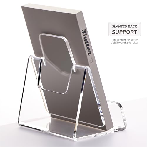 HeZone Acrylic Brochure Holder 5x6 Inch,Clear Pamphlet Holder Display Stand for Trifold 4&5&6 Inch Flyers,Pamphlets,Booklets,Menu,Leaflets for Office,Home,Store,1 Pack,A5