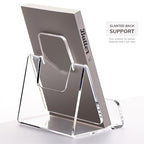HeZone Acrylic Brochure Holder 5x6 Inch,Clear Pamphlet Holder Display Stand for Trifold 4&5&6 Inch Flyers,Pamphlets,Booklets,Menu,Leaflets for Office,Home,Store,1 Pack,A5