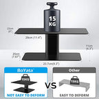 BoYata Monitor Stand, Adjustable Monitor Riser Metal Computer Stand Compatible with TV, PC, Laptop, Computer, iMac, and All Screen Display-Black - color: Black