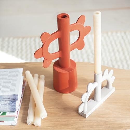 Bloomingville Scalloped Taper Candleholder, Terra-Cotta Color