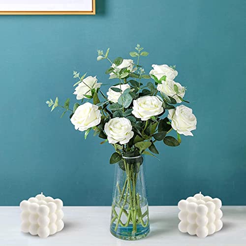 Bubble Candles White Bubble Candles Set, Floating Shelves Cool Shaped Soy Candles Strong Scented Cube Funny Aesthetic Candle for Trendy Home Bathroom Room Shelf Decor Candle 2PCS - color: White