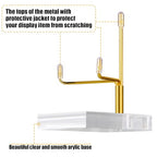 Kigley 8 Pcs Adjustable Metal Arm Display Stand Crystal Holder Easel Display with Acrylic Base Easel Rock Mineral Stand for Geodes Mineral Agate Collection (Gold,2.36 x 2.36 x 3.54 Inches) - color: Gold, size: 2.36 x 2.36 x 3.54 Inches