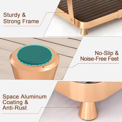 YUPER Round Metel Bathroom Tray Dresser Counter Decor Vanity Organizer Decorative Coffee Table Tray for Perfume, Candle, Soap Dish, Toothbrush, 9 Inch, Gold