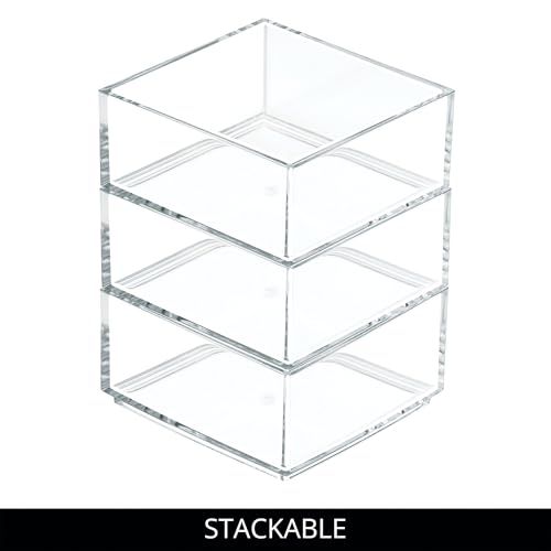 iDesign Clarity Plastic Drawer Organizer, Storage Container for Kitchen Gadgets, Corks, Sticky-Notes, Clips in Pantry, Cabinets, Countertops, 4" x 4" x 2" - Clear,X-Small - size: XS