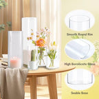 60pcs Glass Vase Cylinder Vases for Centerpieces Small Flower Glass Vases Home Decor Centerpiece Table Clear Flower Vase Decorations for Wedding＆Holiday 4,6,7.5,8,10 Inch Tall - size: 60Pack-4+6+7.5+8+10Inches