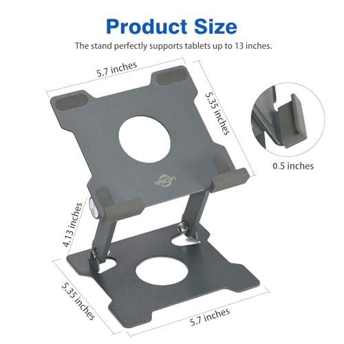 KABCON Tablet Stand,Tablet Holder for iPad,Adjustable Portable Multi Angle Desktop Stand Compatible with iPad Pro 9.7 10.5 12.9 Air Mini 1-4,Galaxy Tabs,Surface Pro Tablets,Kindle,E-Reader,Nexus-Grey - color: Small-Grey
