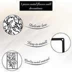 CHENGU 3 Pieces Metal Minimalist Abstract Woman Wall Art Line Drawing Wall Art Decor Single Line Female Home Hanging for Kitchen Bathroom Living Room - style: Floral Style