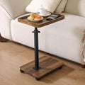 Adjustable Height Couch Tables that Slide Under Sofa, 360° Swivel Modern Tv Tray Table with Wheel, C Shaped End Table for Couch, C Table for Small Place, Perfect for Livingroom, Bedroom - style: Rectangle-Adjustablle Height