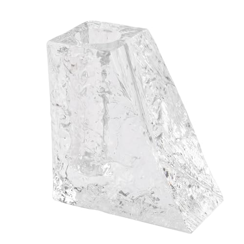 Crystal Flower Vase with Glacial Texture, Clear, Handcrafted Centerpiece for Wedding, Home Decor, Table Display - color: M-cv266a