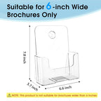 MaxGear Acrylic Brochure Holder 6 x 8 inch, Display Stand Plastic Clear Flyer Holders for 5.5 x 8.5 inch, 5 x 7 inch Menu, Literature, Trifold Pamphlet, Magazine, Countertop or Wall Mount, 2 Pack - size: 6"x9"-2 pack