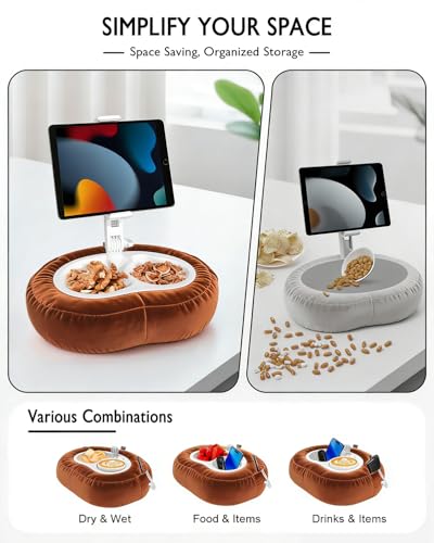 Miledi Tablet Pillow Stand, Compatible with 4.7"-12.9" Kindle, iPad, Phone/Tablet, 360° Rotating Phone Holder for Bed, Detachable Bowl, Reading and Relaxation on Bed (Terracotta) - color: Terracotta