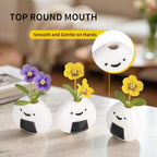 Mini Vases for Flowers 6PCS Mini Vase Ceramic Flower Vase Cute Rice Ball White Small Vase Set for Dry Flowers
