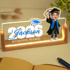 Custom Name Plate for Desk, Personalized Light Up Acrylic Desk Name Plate, Personalized Graduation Gifts 2026 for Him Her, Class of 2026 Graduate Gift, High School College Grad Gift (Design17-Graduation Boy) - color: Design17-Graduation Boy