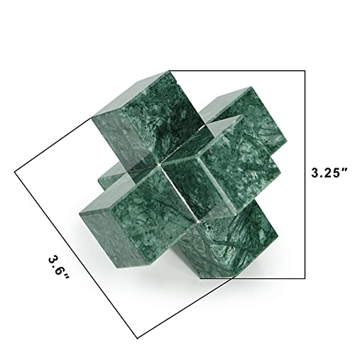 DreamsEden Geometric Sculpture, Small Green Marble Decorative Ornaments Modern Home Decor Accent Paperweight - color: Green Marble Paperweight