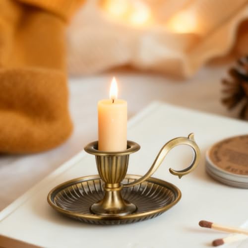 Candlestick Holders Candle Holder Stand Table Decorative Victorian Style Vintage Candle Holder with Handle for Christmas, Wedding, Dinning Party, Living Room Decor