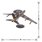 AWACS Plane Collectible Handmade Metal Art Figurine, Desk Accessories, Trophy, Boss Gift, Home Office Décor, Airplane - style: AWACS Plane