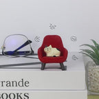 Refintural Miniature Cat Figurines with Small Sofa - Resin Mini Cat Figures, Kitten Miniature Desk Accessories - Perfect Cute Cat Gift for Cat Lovers (Red Sofa) - color: 02-red