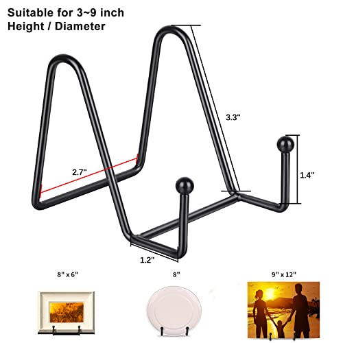 Decolore 5 Pack 3 Inch Small Easel Metal Display Stands - Black Iron Plate Holder for Picture, Decorative Plate, Book, Photo, Artistic Work (5 pcs)