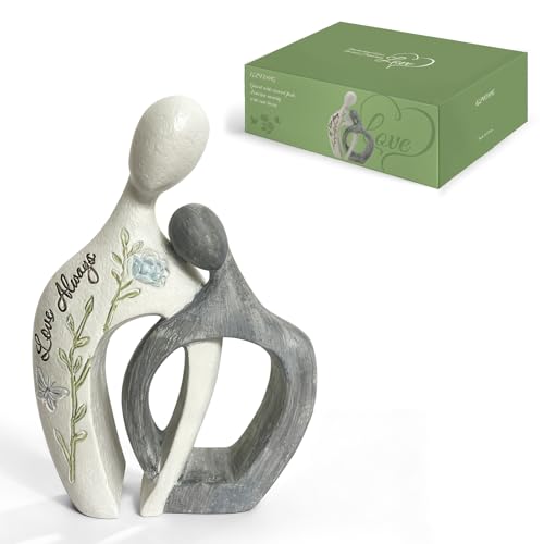 White Couple Arm in Arm Resin Figurine, 6" H, Romantic Gifts for Him & Her, Modern Abstract Design, Engagement Anniversary Wedding Keepsake Home Decor - style: Arm in Arm