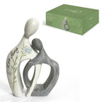 White Couple Arm in Arm Resin Figurine, 6" H, Romantic Gifts for Him & Her, Modern Abstract Design, Engagement Anniversary Wedding Keepsake Home Decor - style: Arm in Arm