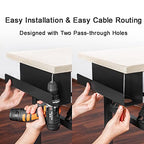 ZhiYo Under Desk Cable Management Tray 16.5 Inch, 2 Pack Sturdy Metal Cable Tray, Desk Cord Management, Under Table Cord Organizer Basket, Wire Raceway, Black - size: 33in L - Screw-In