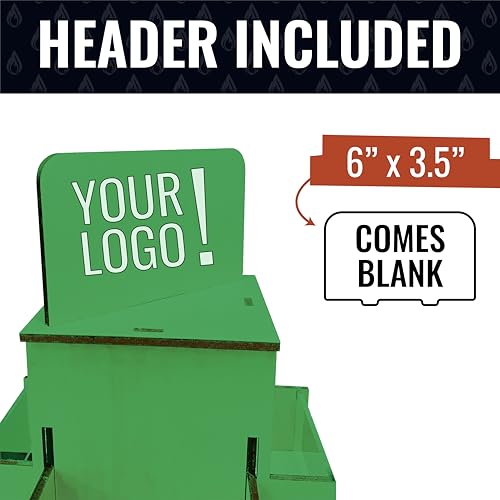 Rotating Display Stand, 3 Tier Wooden Organizer, 4-Sided Display Rack, 360 degree Spinning Multi-Pocket Tabletop Display Stand for Coasters, Stickers, Retail, Showcase, Tradeshow, 17”H, Green - style: GREEN