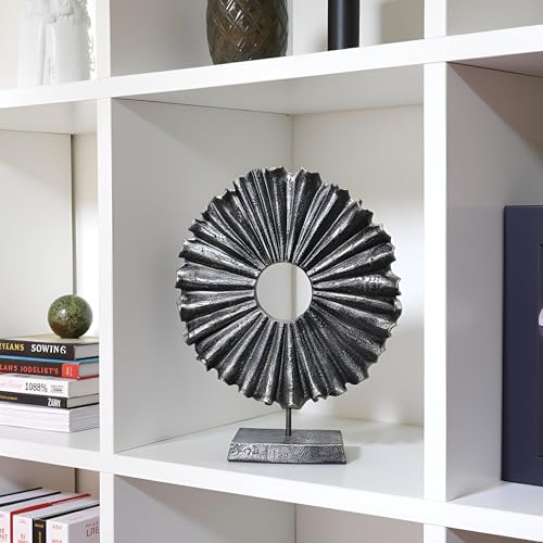 Modern Abstract Round Decorative Sculpture, Dining Living Room Desk Decor,Geometric Home Decor Statues,Shelf Top Decor Aesthetics, Coffee Tables or Office Shelves（Bronze Colored） - color: 14.17"bronze Colored