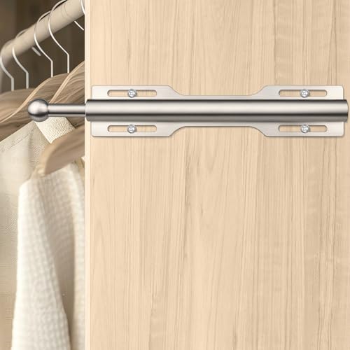 FIRJOY 12" Valet Rod for Closet Pull Out (2 Pack, Brushed Nickel) - color: Brushed Nickel, size: 2 Pack