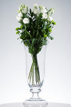 Glass - Centerpiece Vase - Glass Like Crystal Vase - for Flowers - Table or Floor - Great Filled or Unfilled - 20" Height - Classic Clear - Made in Europe - by Barski