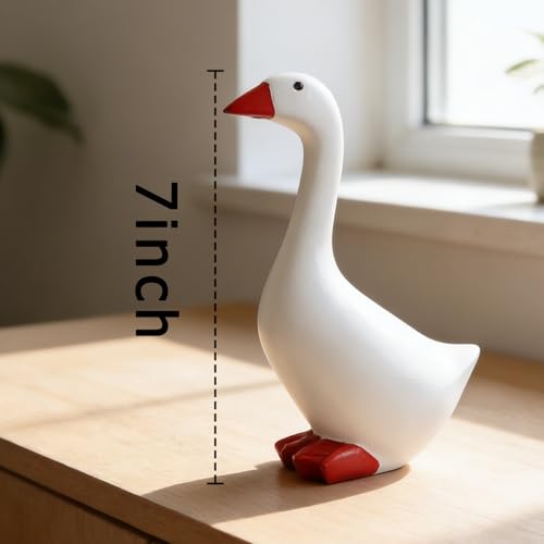 Desk Goose Decor Figurine Cute Resin Goose Statue for Home Decor, Perfect Housewarming Gifts New Home, Gifts for Women, Coworker Gifts, Office Desk Decorations - color: Desk Goose 7 Inch-b