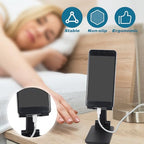 Wonderjune 12 Pcs Cell Phone Stand for Desk Phone Holder Stand Foldable Angle Height Adjustable Portable Holder Tablet for Office Travel Photography (Black) - color: Black