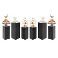 3/6 PCS Square Tall Pedestal Stand Metal Square Pedestal Stand Tall Pedestals Cake Stands for Party Wedding Birthday (Black, 6Pcs) - color: Black, size: 6Pcs