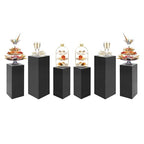3/6 PCS Square Tall Pedestal Stand Metal Square Pedestal Stand Tall Pedestals Cake Stands for Party Wedding Birthday (Black, 6Pcs) - color: Black, size: 6Pcs