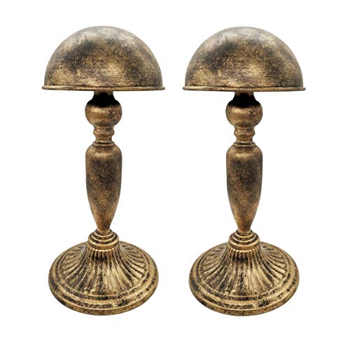 Owlgift Vintage Style Dome Shape Removable Metal Hat Rack, Cap, Wig Storage Holder Display Stand, Bronze (2pcs) - color: Set 2pcs Bronze