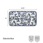 Pfaltzgraff Gabriela Blue Floral Rectangle Platter, 14.75 Inch (Pack of 6) - size: 14.75 Inch (Pack of 6)