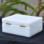 Marble Gift Box 4x3 inch - Hand Carved, Marble Jewelry Box - Keepsake Box - Trinket Boxes - Decorative Boxes - Stylish and Durable - Versatile, Luxury Stone Box for Storage and Organizing