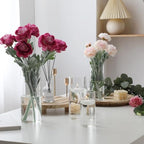 Set of 12 Pcs Glass Cylinder Vases for Centerpieces with 18 Pcs White Floating Candles for Centerpieces Glass Candle Holder for Table Shelf Wedding Party Home Decor (4"+6"+8"+10") - size: 12 SET