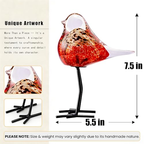 Glass Bird Figurines Art Collectible Ornaments Statue Figurines Modern Handmade Sculpture Home Decor - color: Bd-3