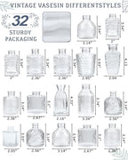 Yirilan Bud Vases Set of 32 PCS, Small Flower Vases for Table Centerpieces, Mini Vases for Single Stem Flowers, Glass Vases for Centerpieces, Wedding & Home Decor, Clear - size: 32 pcs