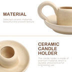 Cabilock Candle Holder Ceramic Candle Holder Ceramic Candlestick Holder Nordic Style Taper Candle Stand Candle Burning Display Holder Desktop Ornament for Home Wedding Party（2 pcs）