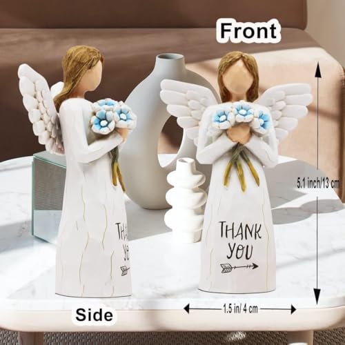 Thank You Gifts for Women, Angel Figurines for Women, Gratitude Gift, Volunteer, Employee, Social Worker, Teacher Appreciation Gifts for Coworkers, Friend, Thank You Gift Hand-Painted Angel Figure - color: Thank You Figurine
