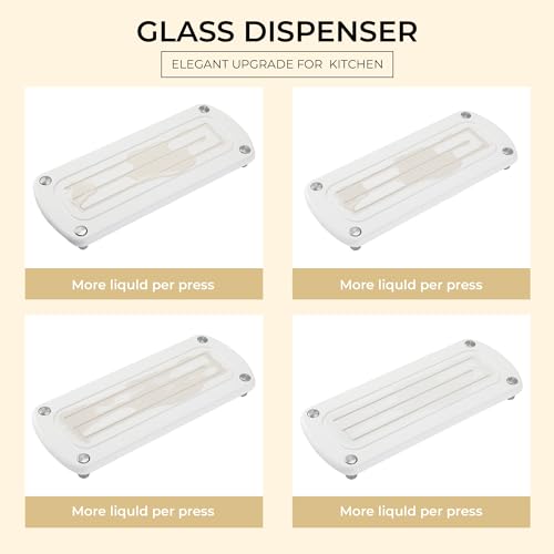 [Luxury] Kitchen Soap Dispenser Set - 16OZ White Glass Bottle, Stainless Steel Pump, Instant Dry Tray, Waterproof Labels, Non-Slip Silicone Pad, and Dish Brush | Upgrade for Your Kitchen and Bathroom - color: White Bottle + Black Pump