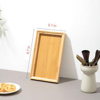 2 Pcs 8.7 Inch x 5.1 Inch Trinket Tray, Bamboo, for Serving Trays Towel Storage Dish Plate Tea Fruit Trays Jewelry Plate Decorative Storage Tray (S)