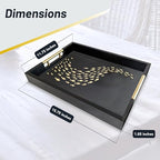 Black Serving Tray with School of Golden Fish Design Gothic Ottoman Tray, Tea and Coffee Table Tray, Jewelry Bathroom Organizer, Gift, Gloss Finish - style: Art Deco