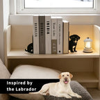 Book Ends, 1 Pair Cute Dog Metal Bookends, Creative Decorative Book Holders for Home Office Bookshelf, Dog Lovers Gifts, Library Desk Book Stopper for Shelves, Labrado - style: Labrador
