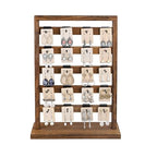 Ikee Design Free Assemble 2 Pcs Set Wooden Jewelry Display Rack with 20 Removable Metal Hooks/Each, Earring Card Display Holder Stand for Necklaces,Bracelet, Keychain Stand, Brown Color - color: 9) Brown, 2 Pieces