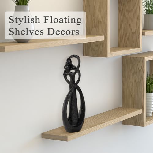 Trycooling Kissing Lovers Statue Abstract Sculpture Resin Statues for Home Decor Modern Home Office Desktop Shelf Bookshelf Decor (Black, Small) - color: Black, size: Small