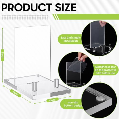 Yousoontic Acrylic Book Display Stand Clear Easel Plate Stand for Displaying Books, Picture, Notebooks, Platter, Photo, Artworks(4 x 8 x 8 Inch) - size: 4 x 8 x 8 Inch