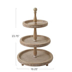 Round 3-Tier Decorative Wood Tray - color: Natural, style: 3-Tier