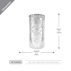 WGVI Hurricane Candle Holder Sleeve, W: 3", Ht: 6", Silver Speckled Glass Cylinder Open Both Ends, Chimney Tube Shade, 1 Piece - size: 3x6"H